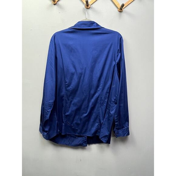 Set of TWO Lane Bryant Blouse Shirt Button Front Womens Size 24 Blue and Red - Picture 2 of 10